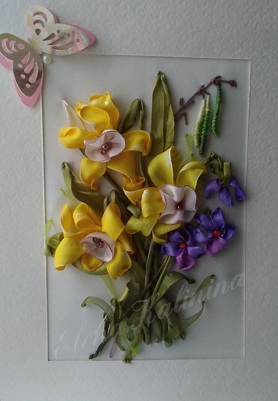 Вышиваем лентами тюльпаны: мастер-класс Ирины Жуковой