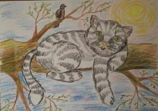 31.03.19. Занятия по рисованию восковыми мелками "Мартовский кот"
