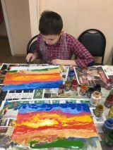 17.01.19. Занятия по рисованию в технике жидкий акрил или флюид арт