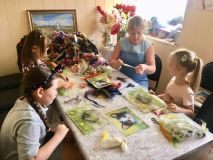 1.07.2019 Мастер класс по Живописи шерстью «Кот в ромашках»