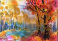 18.10.2019 Горячий батик "Осенний лес"