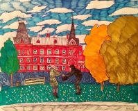 13.12.2019 Цветная графика фломастерами и маркерами «Городской пейзаж»