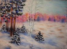 14.12.2019 Живопись шерстью "Зимний пейзаж"