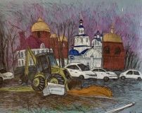20.12.2019 Цветная графика фломастерами и маркерами «Городской пейзаж»
