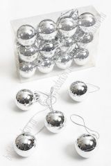 Новогодние игрушки "Шар" 3 см (1шт) серебро (LF-00010-1)