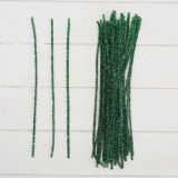 Проволока с ворсом для поделок "Блеск", 1 шт 30x0,6 см, цвет зелёный