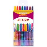 Карандаши восковые Crown "ArtStory", 8 цветов