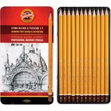 Карандаши чернографитные KOH-I-NOOR "Art", набор 12 шт., 8В-2H, метал.коробка 1502012008PL 