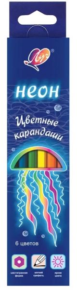 Карандаши цветные ЛУЧ 6цв Фантазия НЕОН