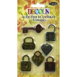 Ключи и замки Vintage Decola 7шт 4265