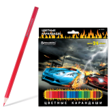 Карандаши цветные BRAUBERG InstaRacing, 24 цв