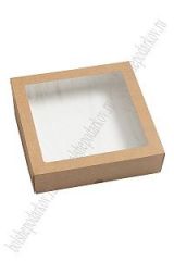 Коробка крафтовая с окошком 20*20*4 см TABOX PRO 1500
