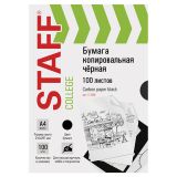 Бумага копировальная (копирка) черная А4, 100 листов, STAFF, 112408