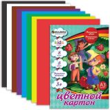 Картон цветной А3 8л 8цв Весёлые человечки, BRAUBERG 124768