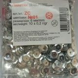 Пайетки Zlatka 6мм 10 г серебро ZC 01