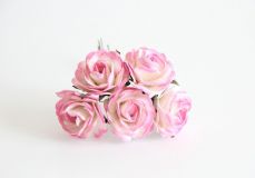 Maxi розы 4 см - розовый+белый 518 1шт