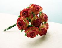 Mini розы 1,5 см - Красный+желтый 501  1шт №19