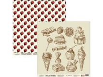 Бумага для скрапбукинга ScrapLike 30,5*30,5 см ВСР003, Ванильные и сладкие