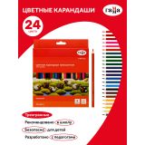 Карандаши цветные Гамма "Мультики", 24цв., трехгранные, заточен
