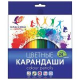 Карандаши цветные ЛУЧ "Классика", 24 цв., заточенные, шестигранные