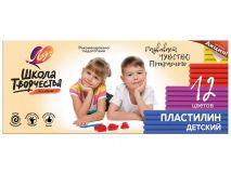 Пластилин детский Луч Школа творчества 12 цветов