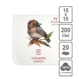 Планшет для акварельных эскизов Птичка слоновая кость 150х150, 200г/м2,100% хлопка, 20 л. 